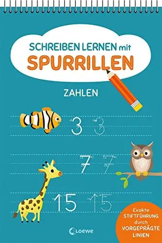 Produktbild: Schreiben lernen mit Spurrillen - Zahlen: Schreibblock mit vorgeprägten Linien für Vorschulkinder ab 5 Jahren