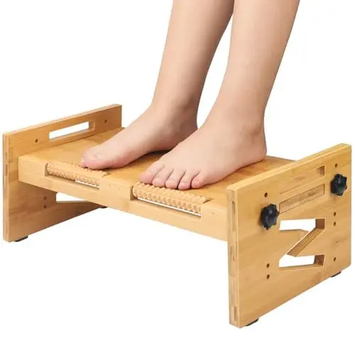 Produktbild: Schreibtisch Fußstütze, Verstellbare Ergonomische Fußstütze, Abnehmbarem Fußbank Höhenverstellbar Massagefläche Rutschfeste & Neigbar Fußkissen für Schreibtisch, Büro, Zuhause
