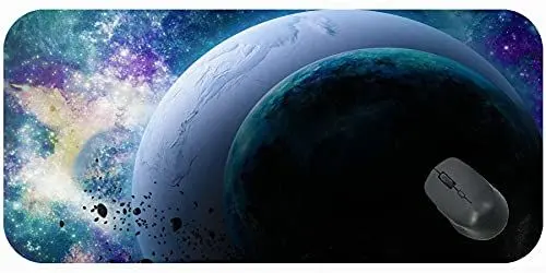 Produktbild: Schreibtisch Mousepad Computer-Tastatur-Matte mit genähten Rändern, Planeten Asteroiden Light Stars Universum Gaming Mousepad