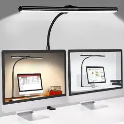 Produktbild: Schreibtischlampe LED Dimmbar - Schreibtisch Lampe Klemmbar Augenschutz Tischlampe Monitor Buero Desk Schwanenhals Klemmleuchte 5 Farbtemperatur 5 Helligkeitsstufen Architektenlampe