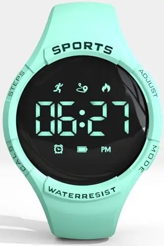 Produktbild: Schrittzähler Uhr Damen Herren Digital Uhr Armband Fitnessuhr ohne App und Handy Digitale Armbanduhr Sportuhr Kalorienzähler Entfernung Laufuhr Fitness Tracker Kinder Uhren für Jungs Wecker