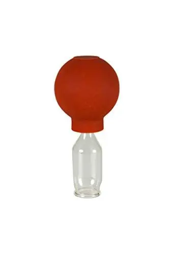 Produktbild: Lauschaer Glas Schröpfglas mit Saugball 15mm zum professionellen, medizinischen, feuerlosen Schröpfen mundgeblasen handgeformt