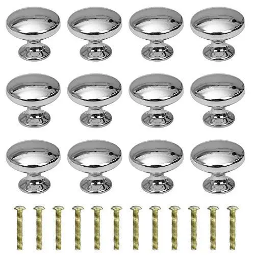 Produktbild: MengH-SHOP Schubladenknopf Runde Kabinett Knöpfe 30mm Moebelknopf mit Legierung Schraube für Schrank Schublade Küche 12 Stück Silber