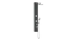 Produktbild: SCHÜTTE 60033 Duschpaneel Glas Ibiza, mit Massagedüsen, Wellness Regendusche, farbiges Sicherheitsglas, Duschsystem, 22 cm Duschkopf, Duschset inkl. Handbrause, Anthrazit