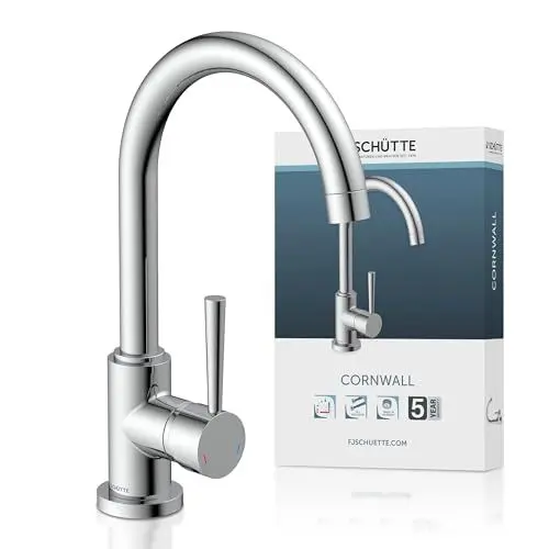 Produktbild: SCHÜTTE Küchenarmatur Cornwall, Wasserhahn Küche, 360 Grad schwenkbare Spültischarmatur für Doppelspülspecken, 79116 Chrom