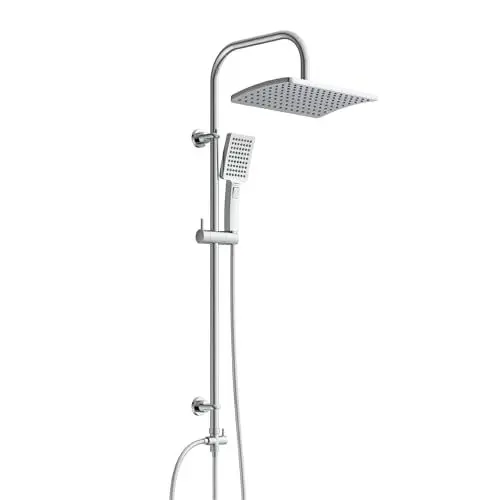 Produktbild: Schütte Duschset MALLORCA Duschsäule mit großer Regendusche, Handbrause mit 3 Strahlarten, Duschsystem ohne Armatur, Chrom