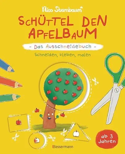 Produktbild: Schüttel den Apfelbaum - Das Ausschneidebuch. Schneiden, kleben, malen für Kinder ab 3 Jahren: Das Bastelbuch zum Bestseller. Mit perforierten Seiten und Scherenführerschein