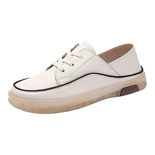 Produktbild: Schuhe Damen Ballerinas Sport Ballerinas Damen Dicker BottomLoafer Freizeitschuhe für Damen Lässige Modeschuhe für Damen Schuhe Rot Damen Elegant Ballerinas Mit Riemchen (Beige, 37)