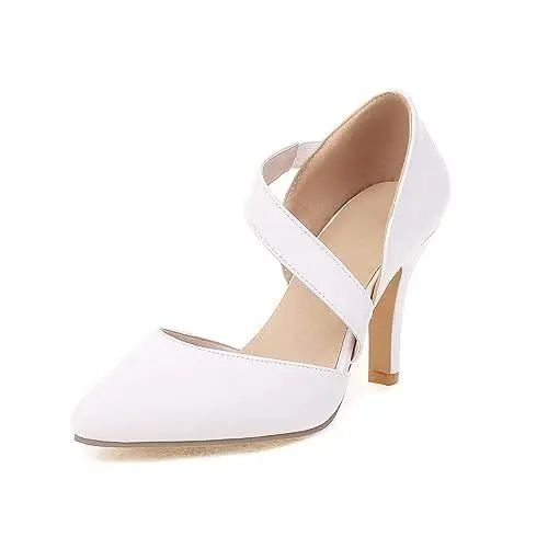 Produktbild: Schuhe Damen Damen Schuhe Elegant Pumps Beige Hohle Stoffschuhe, Flache Damen-Einzelschuhe, atmungsaktive Mesh-Schuhe, rutschfeste Schuhe Sneaker Grau Damen Damen High Heels Damen Sneaker (White, 36)
