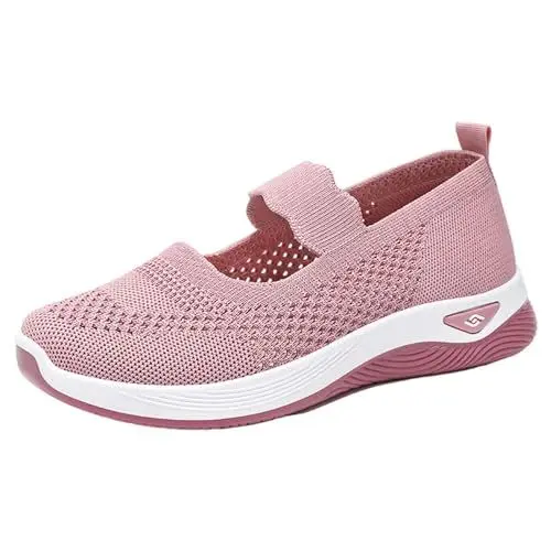 Produktbild: Schuhe Damen Sneaker Leicht Orthopädische Walkingschuhe Mit Klettverschluss Atmungsaktiv Keilabsatz Laufschuhe Running Bequem Gesundheit Sportschuhe rutschfest Plateau Turnschuhe Tennisschuhe