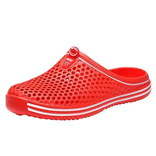 Produktbild: Schuhe Frauen Männer Paare Unisex Aushöhlen rutschfeste Hausschuhe Strand Im Freien (44 EU,rot)