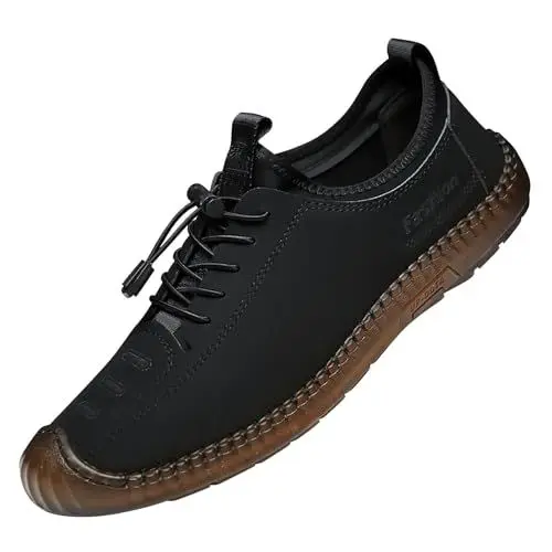 Produktbild: Schuhe Herren Sneaker Flip Flops Herren Sneaker Herren Frühling und Schnürschuhe Modische und Bequeme atmungsaktive Trendige Freizeitschuhe Freizeitschuhe Herren Running Shoes Sandals (Black, 43)