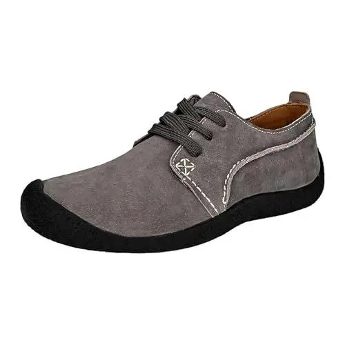 Produktbild: Schuhe Herren Sneaker Loafer Herren Hausschuhe Herren Low Top Schnürschuhe Wanderschuhe Outdoor Sneakers Herren Bequeme Freizeitschuhe Schuhe Herren Extra Breit Fussballschuhe Herren (Grey, 41)