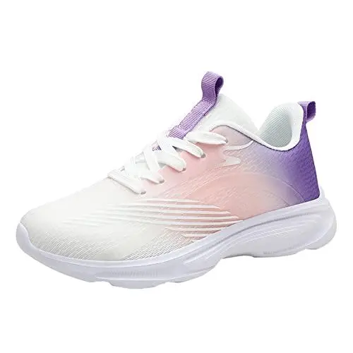 Produktbild: Schuhe Ohne SchnüRsenkel Herren Sneaker Barfuß Damen Sportschuhe Mode Neues Muster Farbverlauf Vier Jahreszeiten Sportschuhe Mesh Atmungsaktiv Bequeme Hausschuhe 41 Barfuss Schuhe Damen (Purple, 40)