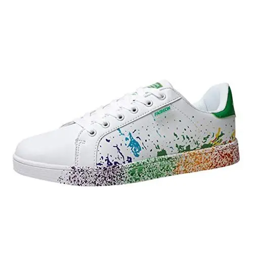 Produktbild: Schuhe Turnschuhe Frauen männer Mode Paar Bunte weiße Schuhe Herren Sport Bord (43 EU,Grün)