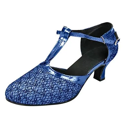 Produktbild: Schuhe Weite Damen Sneaker Damen Blau Turnschuhe Frauen Ballsaal Tango-lateinamerikanische -Tanzschuhe Pailletten Schuhe soziale Schuhe Hochzeitsgast Damen Dirndl Schuhe Festliche Schuhe (Blue, 40)