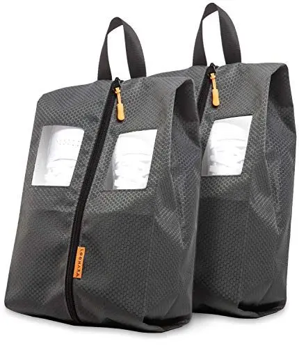 Produktbild: Schuhtasche Reise für Koffer und Rucksack (wasserdicht) inkl. Sichtfenster - mehr Organisation im Gepäck - Schuhbeutel wasserdicht für Schuhe bis Schuhgröße 47 - Schuhsack