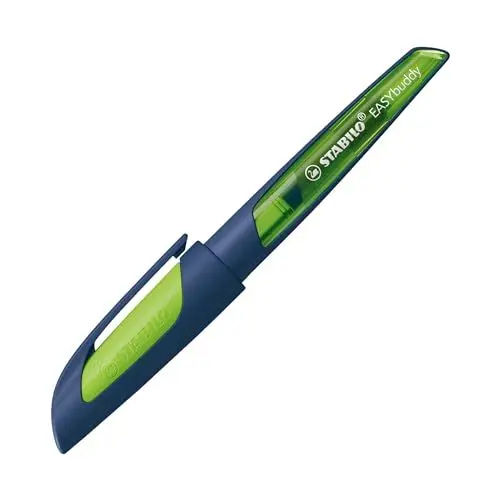 Produktbild: STABILO - Schulfüller mit Standard-Feder M - EASYbuddy Twilight Sky in stahlblau/limette - Schreibfarbe blau (löschbar) - Einzelstift - inklusive Patrone