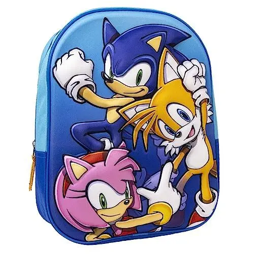 Produktbild: Schulrucksack Sonic - Mit Reißverschluss - 25 x 31 x 10 cm - Kinderrucksack mit 3D-Elementen - Gepolsterter Schultergurt - Original Produkt in Spanien Designed
