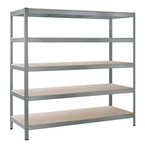 Produktbild: SCHULTE Regalwelt Schwerlastregal mit 5 Ebenen, 180x160x60 cm (HxBxT), Traglast pro Ebene ca. 250 Kg, verzinkt, Lagerregal, Kellerregal, Werkstattregal, Steckregal