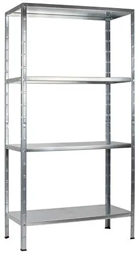 Produktbild: SCHULTE Regalwelt Steckregal mit 4 PowerMAX Fachböden, 70 kg Tragkraft, 200x100x50 cm (HxBxT), verzinkt (Lagerregal, Werkstattregal, Kellerregal, Garagenregal, Metallregal