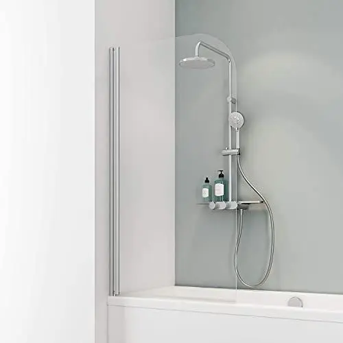 Produktbild: Schulte D1650 01 50 Komfort Duschabtrennung für Badewanne, Alunatur, Sicherheitsglas ohne Beschichtung