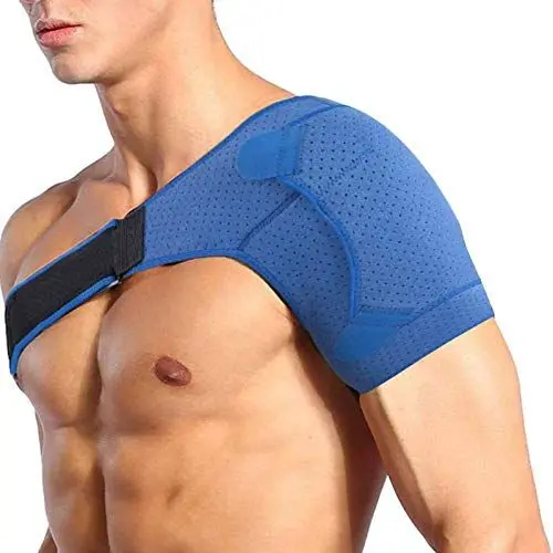 Produktbild: Schulterbandage, Schulter Bandagen für Frauen Herren Schulterschmerzen Bandage Orthese Neopren Blau Linke Rechte Verstellbare Kompression für Arthritische Tendinitis Bursitis
