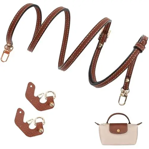 Produktbild: Schultergurt für Longchamp Tasche Damen, Verstellbarer Schulterriemen für Taschen, Leder Riemen Tragegurte für Longchamp Mini Bag Straps,Taschengurt Gurt Verlängerung (Breite des Schultergurtes 0,9cm)