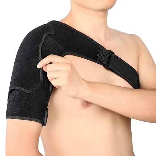 Produktbild: Schulterstütze für Männer und Frauen, Verstellbare Schulterstütze mit Druckpolster, Atmungsaktive Schulterkompressionsmanschette für Gefrorene Schulter, Gerissene Rotatorenmanschette, Ausgerenktes AC-