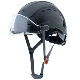 Produktbild: Schutzhelme, Bauschutzhelm, LOHASTAR, Verstellbarer, belüfteter Arbeitshelm, ANSI Z89.1-zugelassener OSHA-Schutzhelm mit Kinnriemen für den Industriebau(DE-A3 Black Clear)