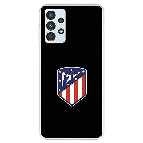 Produktbild: Schutzhülle für Samsung Galaxy A13 4G, Atlético de Madrid, schwarzer Hintergrund, flexibles Silikon, offizielles Lizenzprodukt von Atlético de Madrid