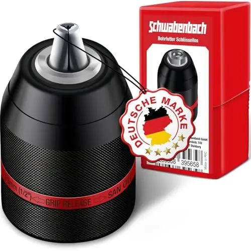 Produktbild: SCHWABENBACH ® Schnellspannbohrfutter 2-13mm 1/2-20UNF für Bohrmaschinen und Schlagschrauber - Bohrfutter Adapter