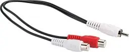 Produktbild: SCHWAIGER -CIK8230 533- Adapterkabel | Cinch Stecker | Cinch Buchse | Kabellänge 0,2 m | zur Verbindung eines Tragbaren geräts mit Einer Anlage | schwarz