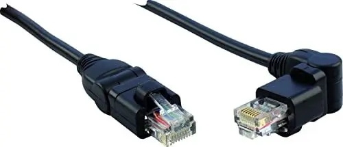 Produktbild: SCHWAIGER CKS7500 533 Netzwerkkabel CAT6 Ethernet Kabel 360° drehbar LAN DSL Router Patchkabel 1000 MBit/s für Gigabit-Netzwerk 5m schwarz 180° schwenkbar