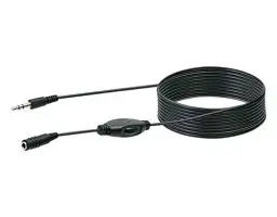 Produktbild: SCHWAIGER KHALR4030 533 AUX Verlängerungskabel Audiokabel Verlängerung Klinkenkabel mit Lautstärkeregler Stecker auf Buchse Stereo Audio 3m schwarz