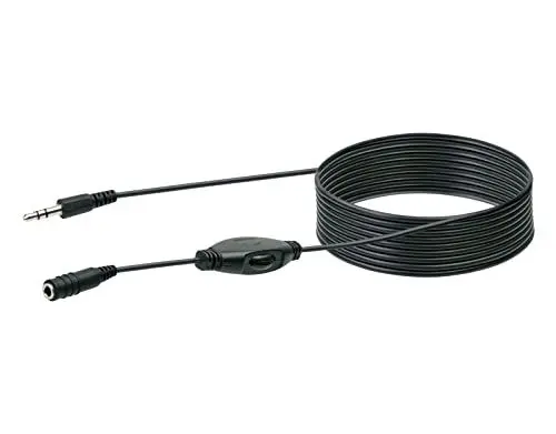 Produktbild: SCHWAIGER KHALR4030 533 AUX Verlängerungskabel Audiokabel Verlängerung Klinkenkabel mit Lautstärkeregler Stecker auf Buchse Stereo Audio 3m schwarz