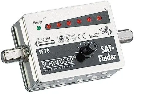 Produktbild: SCHWAIGER SF70 531 SAT-Finder digital Satellitenerkennung Satelliten-Finder Messgerät optimale Positionierung Satelliten-Schüssel mit 6 LED Messbereichsanzeige