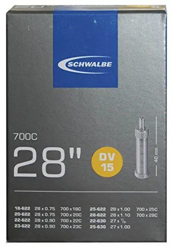 Produktbild: Schwalbe Fahrradschlauch DV15 18/28-622/630 EK 40 mm, 28 Zoll, 10427611V, Schwarz