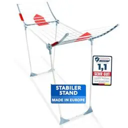 Produktbild: SCHWANFELD® Wäscheständer (18M TROCKENLÄNGE) - Premium Wäschetrockner Ständer - Faltbarer Wäscheständer XXL - Standtrockner rutschfest - Wäscheständer Balkon - Clothes Drying Rack - Laundry Rack