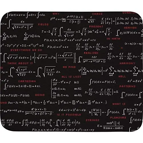 Produktbild: Schwarz Benutzerdefinierte Physik Mathematik Philosophie Schwarzer Hintergrund Cool Rutschfeste Basis Pro Spielmatte Maus Heimbüro Arbeit Schreibtisch Computerzubehör Laptop Mauspads