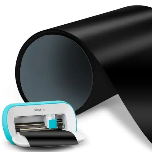 Produktbild: Schwarz Smart Iron On for Cricut Joy, 14x200cm Plotterfolie Textil Smart Heat Transfer Vinyl Rollen, Flexfolie Plotter Textilien zum Aufbügeln, ohne Schneidematte für DIY T-Shirts, Hoodie, Stoffe