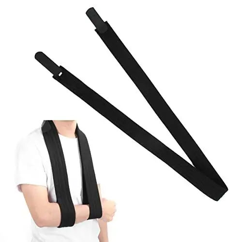 Produktbild: Schwarze Armschlinge, Schulter Wegfahrsperre Medizinischer Stützgurt für Gebrochene Arm Ellbogen Handgelenk, Verstellbare Schulter Armtragegurt für Den Linken, Rechten Arm, Herren Damen(M)