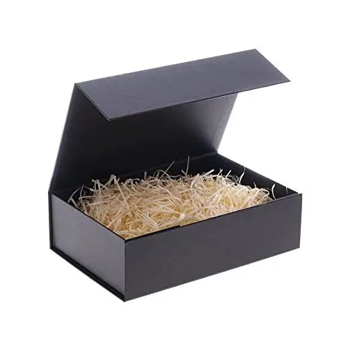 Produktbild: Schwarze Geschenkbox,33x22.8x10cm,Geschenkbox mit Deckel,Bräutigam Hochzeit Aufbewahrungsbox mit magnetischer wiederverwendbarer faltbarer Brautjungfer Vorschlag Box