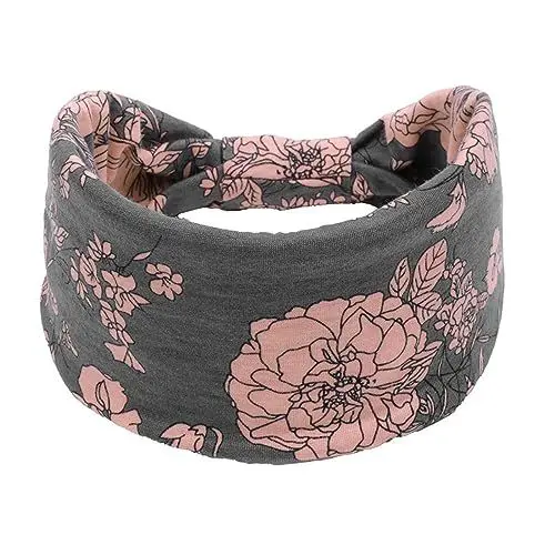 Produktbild: Schwarze HalstüCher TüCher Einfarbig Schal Damen 4 Packungen breite Stirnbänder für Frauen, schwarzer Kopfwickel, Boho, Yoga-Turban, einfarbig Damen Schal Schwarz Damen Schal FrüHling (C, One Size)
