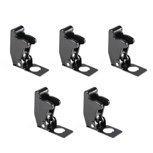Produktbild: Schwarze Kippschalter-Sicherheitsabdeckung, Robustes Kunststoffgehäuse, Einfacher Anschluss, mit Maschinenschraube, für Zusätzliche Elektrische Geräte, 5 Stück