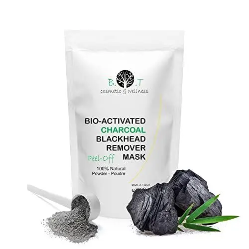 Produktbild: Schwarze Maske Peel Off Anti-Mitesser, Poren und Pickel. Peeling-Maske mit Aktivkohle und Alginat für eine tiefenreinigende und straffende Wirkung des Gesichts - 300 g