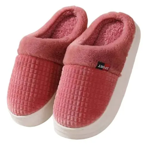 Produktbild: Schwarze Pantoletten Arch Support Slippers Winterhausschuhe Damen Frottee Slipper Filz Pantoletten Damen Hausschuhe Damen Flauschig Cute Cozy Slippers Hausschuhe Damen Winter Pluesch
