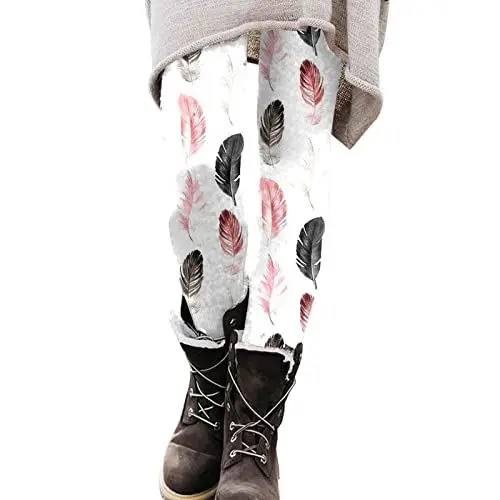 Produktbild: Schwarze Stoffhose Damen High Waist Wollhose hose Hoch taillierte, nahtlose Workout-Leggings Bedruckte Yoga-Leggings für Damen, Laufhose Stoffhose Schwarz Damen Weit S Hosen Damen hose (Pink, XL)