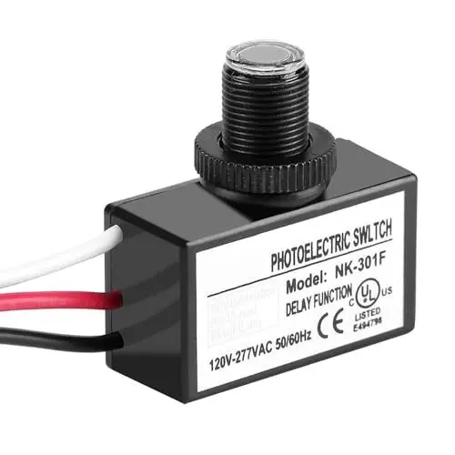 Produktbild: Schwarzer Kunststoff-Lichtschranke, Fotoelektrische Sensorsteuerung, Automatischer Ein-/Aus-Lichtschranke für Glühbirnen-Nachtlicht