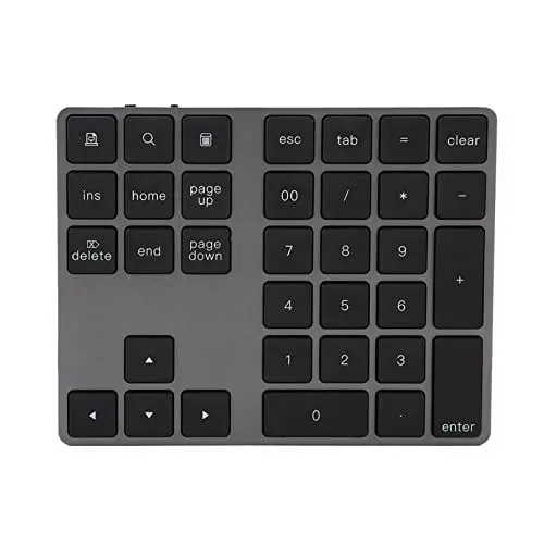 Produktbild: Schwarzer -Nummernblock mit 34 Tasten, Kabelloser -Ziffernblock für PC, Computerzubehör und Peripheriegeräte, Tastatur, Maus und Demonstrationsstift